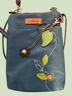 CHALA Leather Crossbody Bag. Sloth Applique on front and back. Excellent NWOT